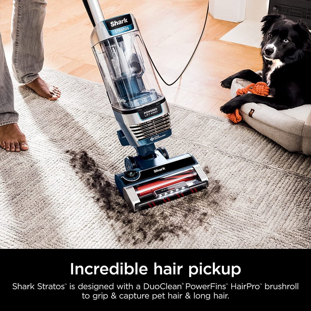 Restored Shark AZ3002 Stratos Upright Vacuum with TruePet Upgrade + Shark Steam Mop Bundle with 2 YR CPS Enhanced Protection Pack (Refurbished)