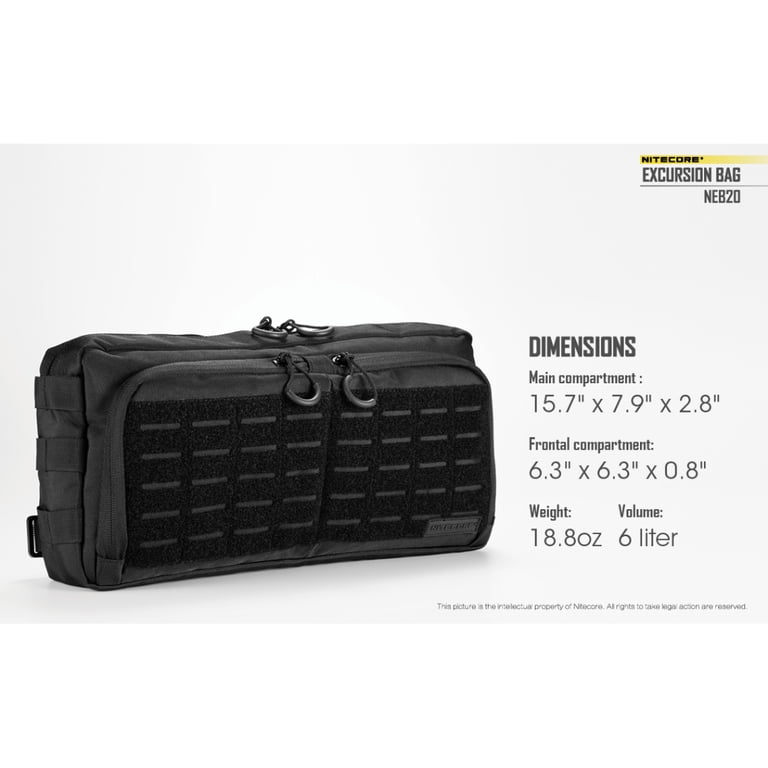 Nitecore NEB20 Excursion Bag with Velveteen MOLLE Organizer (Grey 