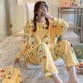 thumbnail image 1 of Pijamas de mujer de invierno de franela de manga larga con forro polar grueso de coral lindo traje de otoño e invierno para el hogar para mujer, 1 of 6