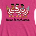 thumbnail image 3 of Instant Message - Three French Hens Funny Christmas - Toddler & Youth Girls Fit & Flare Dress, 3 of 5
