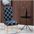 thumbnail image 4 of Printed Dining Chair Slipcovers Removable Washable Soft Spandex Elastic Installation Chair Protector Banquet Chair Seat Cover for Hotel and Wedding Ceremony (Colour22, Set of 6), 4 of 6