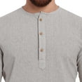 thumbnail image 4 of SKAVIJ Men's Cotton 2 Piece Set Casual Henley Shirts with Trouser Round Neck Long Sleeve Regular Outfit (Large,Grey), 4 of 6