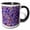 Black/White, variant on 3drose, Geometric Pattern Background - Abstract Vector Graphic Design, 11oz Two-tone Blue Mug