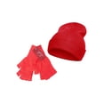 thumbnail image 1 of TopHeadwear Ensemble Combo Bonnet Long et Gants Sans Doigts, Rouge, 1 of 1