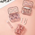 thumbnail image 2 of Transparent Tweezers Suction Stick Container Set Portable Contact Lens Box for Women Travel Contact Lenses Case, 2 Pcs, Green, 2 of 4