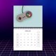 thumbnail image 4 of Popular!Calendario de escritorio 2025,12 calendario de pared mensual con patrones variados, fácil de colgar, 4 of 7