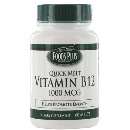 Vitamin B-12 1000 Mcg Sublingual Quick Melts By Food Plus, 60