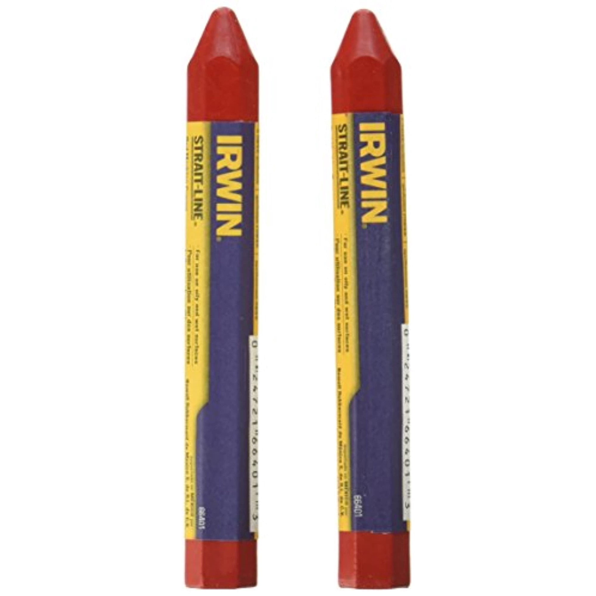 Case of 24 - Strait-Line Red Marking Crayon - (66401) Works on Oily and Wet Surfaces