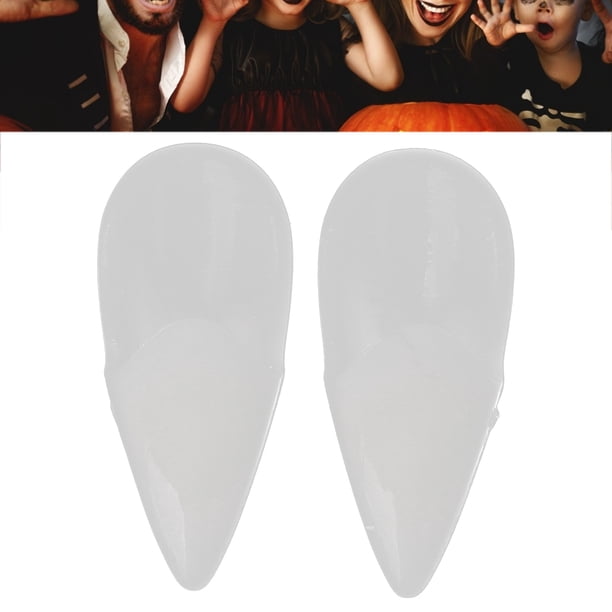 Dientes Falsos De Vampiro, 1 Par, 2 Tamaños, Colmillos De Vampiro De Resina, No Tóxicos Para Halloween, Fiesta