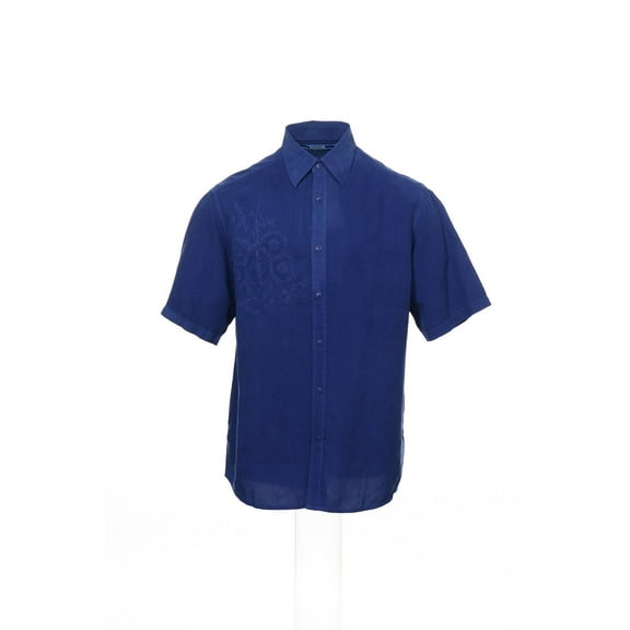 Saltaire Blue Floral Camp Shirt , Size Small