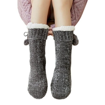

One opening Women Juniors Socks Contrast Color Knitted Stocking Medium Tube Socks