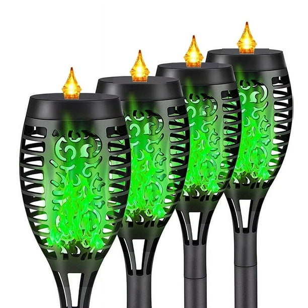 Lámpara de llama solar para exteriores, lámpara de suelo con simulación de patio, lámpara de inducción LED decorativa para jardín y césped