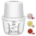 thumbnail image 1 of Picadora de ajo eléctrica de 400 ml, mini picadora de ajo con 6 cuchillas, picadora de verduras portátil USB, picadora de ajo, 1 of 5