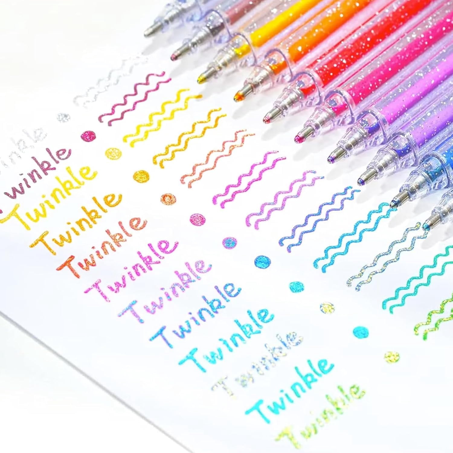 Glitter Gel Pen Set - 18 Shimmering Colors with Smooth Ink for Black Paper, Adult Coloring & Journaling(1Set, B)