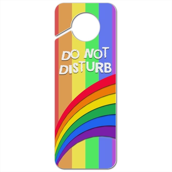 Double Rainbow Pride Arc Plastic Door Knob Hanger Sign