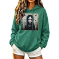 thumbnail image 2 of Molidfa Women's Ghost Girl Hoodie Spooky Bat Graphic Oversized Halloween Pullover Sweatshirt, 2 of 5