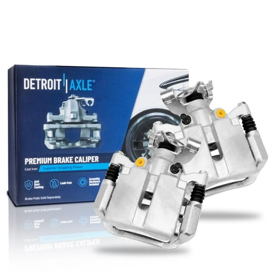 Detroit Axle - Rear 2pc Brake Calipers for Chevy Cobalt HHR Malibu Pontiac G5 G6 Pursuit Saturn Aura Ion, 2 Disc Brake Calipers Assembly Replacement