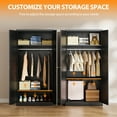 thumbnail image 6 of STANI Metal Wardrobe Closet with Hanging Rod, 72" Black Armoire Wardrobe Cabinet with Adjustable Shelves, Clothes Storage Organizer Cabinets for Bedroom, Office, 6 of 13