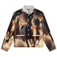 thumbnail image 4 of Jackets for Women Winter Coat Jackets Flannel Stand Collar Jacket(Galloping Horses Desert Art,Size:S-4XL), 4 of 7