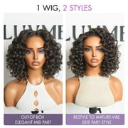 LUVME 12 Lightweight & Voluminous Beach Wave Glueless 13x4 Lace Front Short Wig Pre-Cut Lace for Women