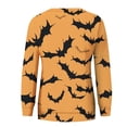 thumbnail image 4 of NMMUED T-Shirts d'Halloween Hauts de Sortie pour Femmes T-Shirts Graphiques d'Halloween Blouses pour Femmes T-Shirts à Col Rond pour Femmes Hauts d'Halloween pour Femmes Hauts d'Halloween pour Femmes Orange G, 4 of 5