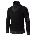 thumbnail image 1 of Suéter casual de punto ajustado con cuello de bufanda., 1 of 3