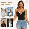 thumbnail image 5 of Joyshaper Women's Low Back Shapewear V Plunge Low Back Thong Shapewear Tummy Control Body Shaper, 5 of 6