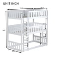 thumbnail image 2 of Harper & Bright Designs Triple Bunk Twin over Twin over Twin, Detachable Wood Bunk Bed with Ladder and Guardrail, Separate into 3 Beds, White, 2 of 13