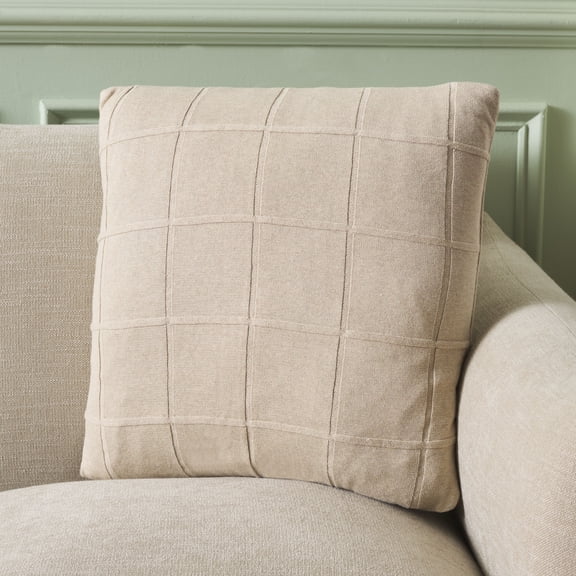 Safavieh Mari 18" x 18" Modern Cotton Decorative Pillows, Beige