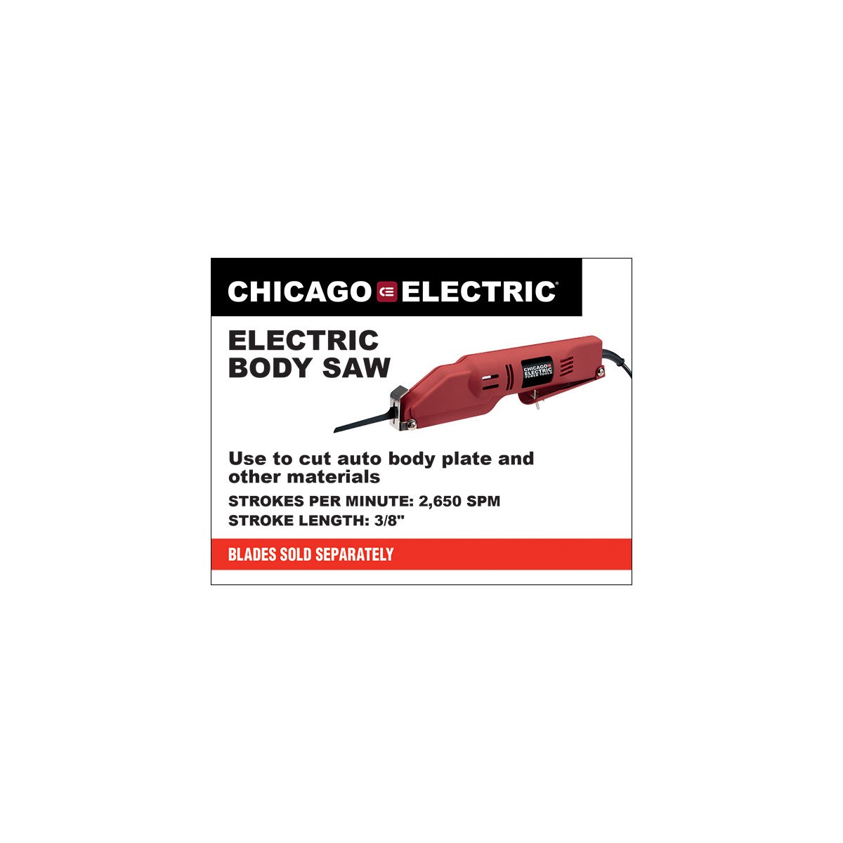 Chicago Electric Power Tools 120 Volt Electric Body Heavy Duty Saw 