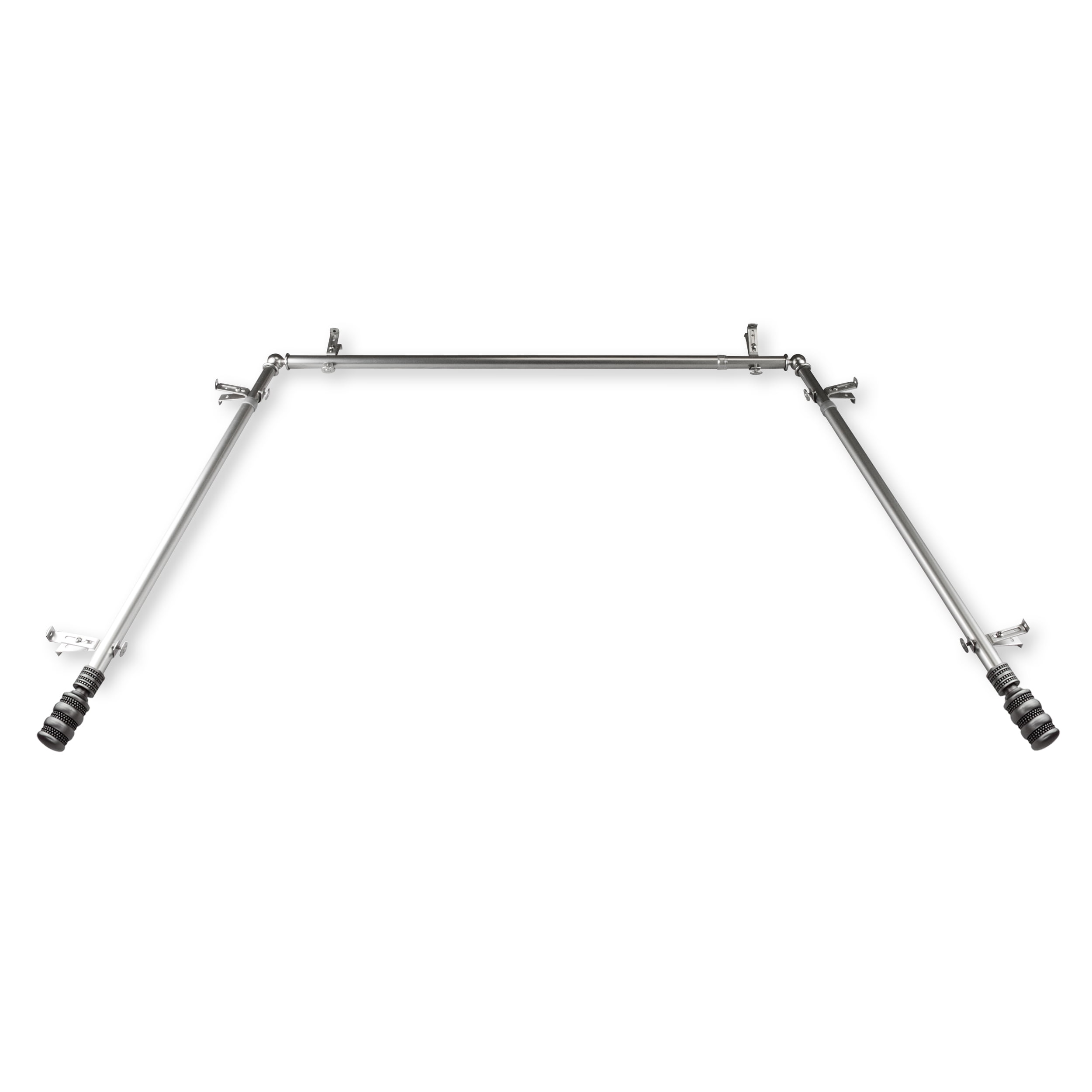 Henri 13/16" Bay Window curtain rod 20"-36", 38"-72" - Satin Nickel