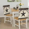 thumbnail image 5 of Country Stars Chair Back Covers Set of 1, Vintage Rust Black Star Beige Wood Stripes Stretch Dining Chair Back Slipcovers Removable Seat Cover for Kitchen Restaurant Hotel Cafe, 5 of 9