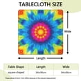 thumbnail image 2 of Colorful Tie Dye Mandala Pattern Square Fitted Tablecloth with Elastic Edge,Square Table Cover,Washable Elastic Table Cover for Home Kitchen Party Decor 34"x34", 2 of 6