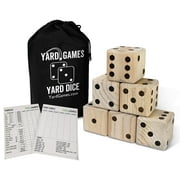 Yard Games Giant Outdoor Wooden Dice Set w/ Scorecards & Case (2 Pack)