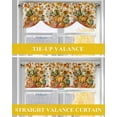 thumbnail image 6 of Autumn Theme Tie Up Valances Curtain, Adjustable Kitchen Orange Pumpkin Floral Maple Leaf Linen Texture Valances for Windows Decor, Rod Pocket Short Curtains Set for Bedroom/Bathroom, 42"x12", 6 of 8