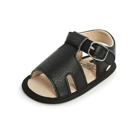 

Ritualay Baby Girls Summer Shoe Rubber Sole Flat Sandal Hollow Out Sandals Non-Slip Comfortable Casual Shoes Party Daily First Walkers Flats Black 6C
