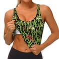thumbnail image 3 of Naloa Green Cacti And Red Chili Sports Bras for Women,Sports Bras for Women High Support with Removable Pads-, 3 of 8
