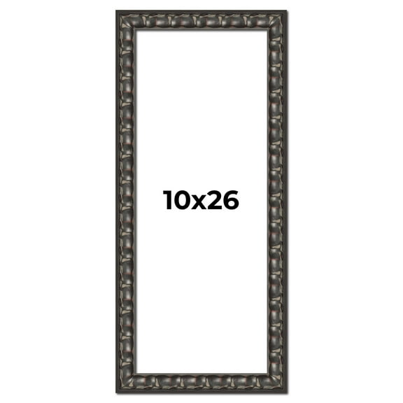 10x26 Frame Black-Brown Medieval Solid Wood Picture Frame | 1.5 Inch Moulding Width | Gotham