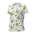 thumbnail image 2 of Naloa Dinosaur on Excavator Print T-Shirts Short Sleeve V Neck Tees for Women Fashion Tops Trendy Lightweight Soft Casual Summer Outfits Clothes, 2 of 5