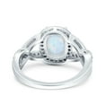 thumbnail image 2 of Infinity Twisted Art Deco Oval Ring Lab Created White Opal 925 Sterling Silver Size 7, 2 of 5