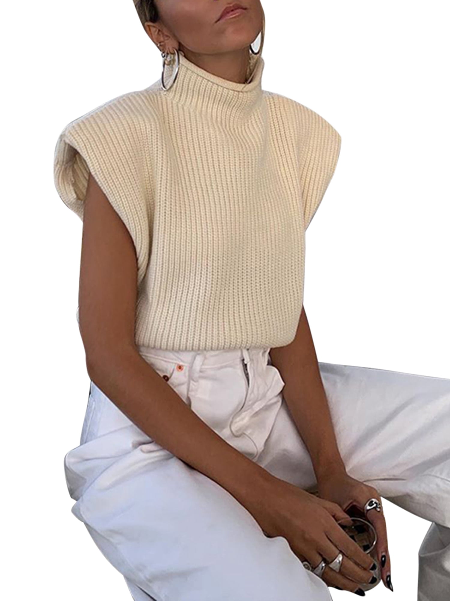 shoulder pad turtleneck