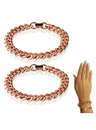 2 x Men Women Jewelry Pure Copper Cuban Link Necklace Heavy Solid Curb Chain 24