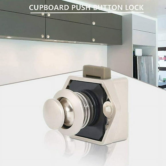 10 PCS Push Button Latch,Keyless Cabinet Lock Clasp Cupboard Door Knob,for Zippered Cabinet,Yachts,Caravans,RVs,Camping Boats,Versailles