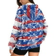 thumbnail image 2 of Garronmavis Stars Red Blue Stripes Women's Zip-up Sweatshirt Fall Outdoor Clothing Stretchy Loose Fitting Sportswear Casual Hoody Jacket Oversized, 2 of 7