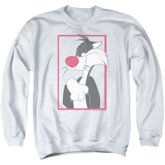 Looney Tunes Sylvester Adult Crewneck Sweatshirt White