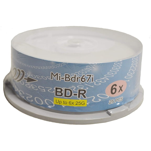 Copystars Blu-ray BD-R Blank Media Disc Inkjet White Printable A  (Inkjet Printable,25pcs spindle 2 Pack (50pcs),6x,Single Layer 25GB)