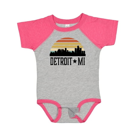 

Inktastic Detroit Michigan Skyline Retro Gift Baby Boy or Baby Girl Bodysuit