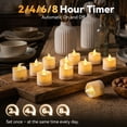 thumbnail image 3 of 12PCS LED Rechargeable Tealight Candles with Remote Timer, Battery Operated Flameless Tea Light Candle, Fake Flickering Votive Candles for Home Centerpiece Table,Anniversary, Halloween, Ramadan Decor, 3 of 11