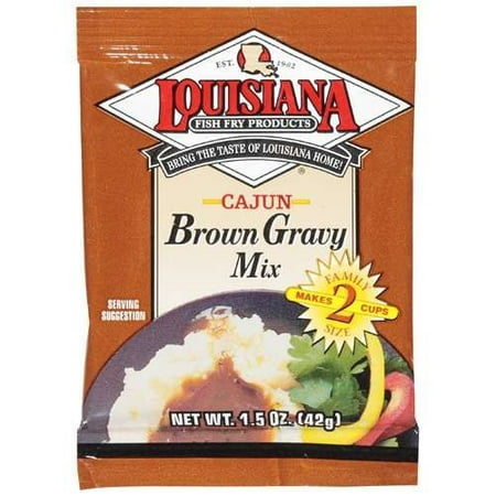 (4 Pack) Louisianna Fish Fry Products Brown Gravy Mix, Cajun, 1.5