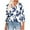 Blue Tops for Women_d, variant on CYMMPU Women's Basic Tees Tunic Tops Vintage V-Neck Floral Printed 3/4 Length Sleeve Swing Shirts Business Work Blouses Summer Fall 2025 Clothes Navy L